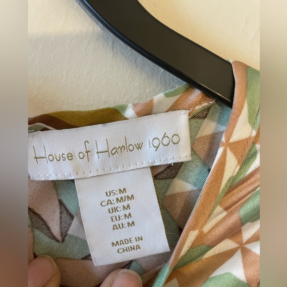 House of Harlow 1960 CLOSET CLEANOUT Midi Dress-Geometric-gold/Green-Size M - Picture 8 of 8